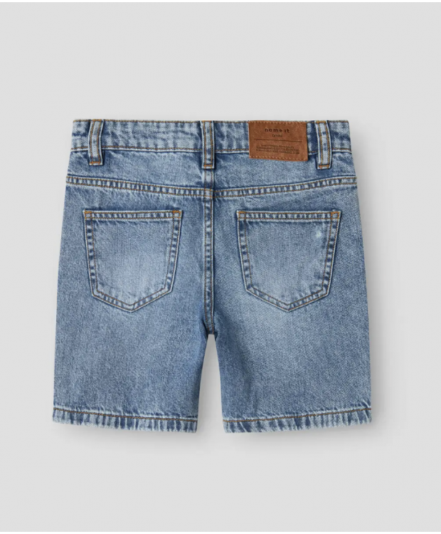Name It denimshorts i mellemblå denim til drenge billede 3
