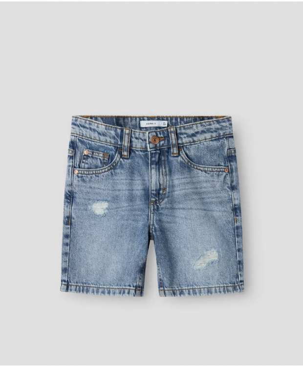 Name It denimshorts i mellemblå denim til drenge billede 1