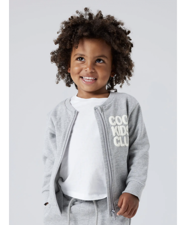 Name It sweatshirt med lynlås i lysegrå til piger billede 2