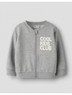 Name It sweatshirt med lynlås i lysegrå til piger
