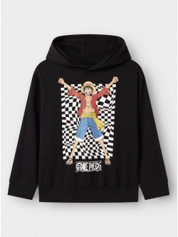 Name It One Piece-hoodie i sort til drenge