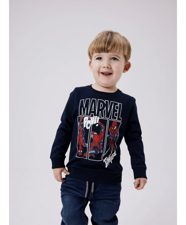 Name It Spiderman-sweatshirt i navy til drenge billede 2