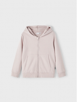 Name It sweatcardigan med hætte i lyserød til piger