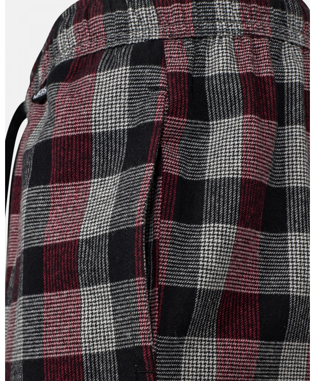 JBS flannel-pyjamasbukser i røde og sorte tern til herre billede 3