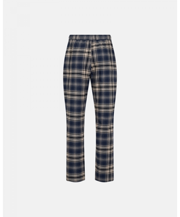 JBS flannel-pyjamasbukser i navy og beige tern til herre billede 4