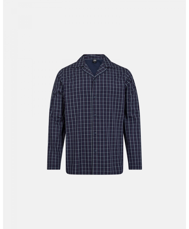 JBS vævet bomuldspyjamas i navy til herre billede 3