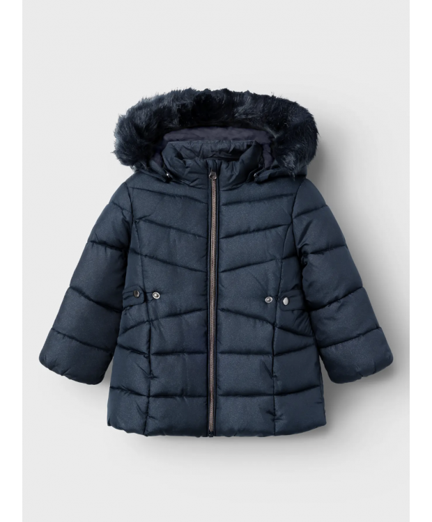 Name It dynejakke med glimmer i Dark Sapphire til piger billede 1