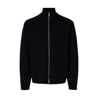 SELECTED relaxed fit-cardigan med lynlås i mørkeblå til herre