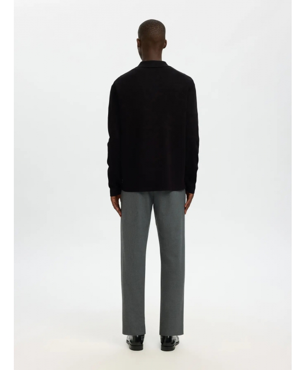 SELECTED relaxed fit-poloshirt med halv lynlås i sort til herre billede 3