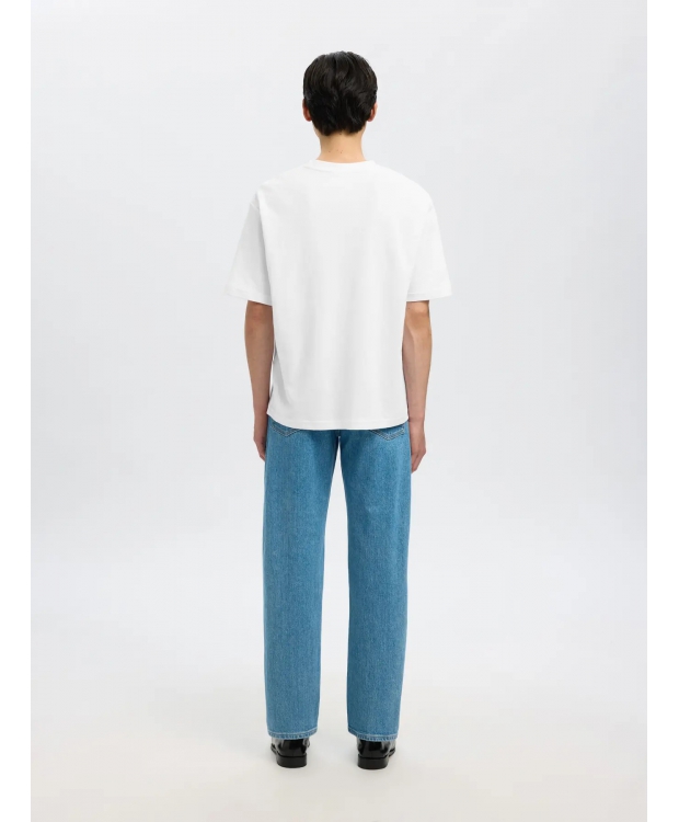 SELECTED T-shirt med rund hals i hvid til herre billede 2