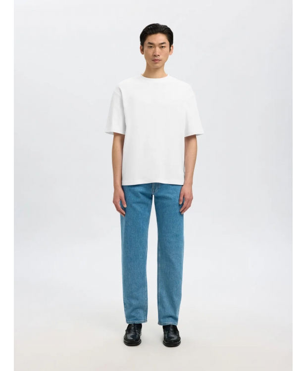 SELECTED T-shirt med rund hals i hvid til herre billede 3