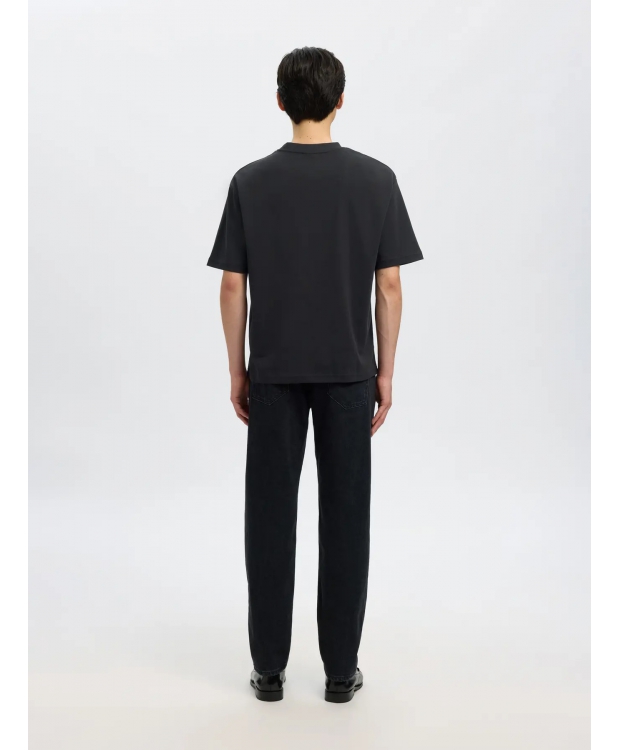 SELECTED T-shirt med rund hals i sort til herre billede 3