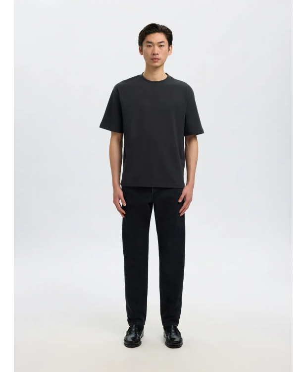 SELECTED T-shirt med rund hals i sort til herre billede 4