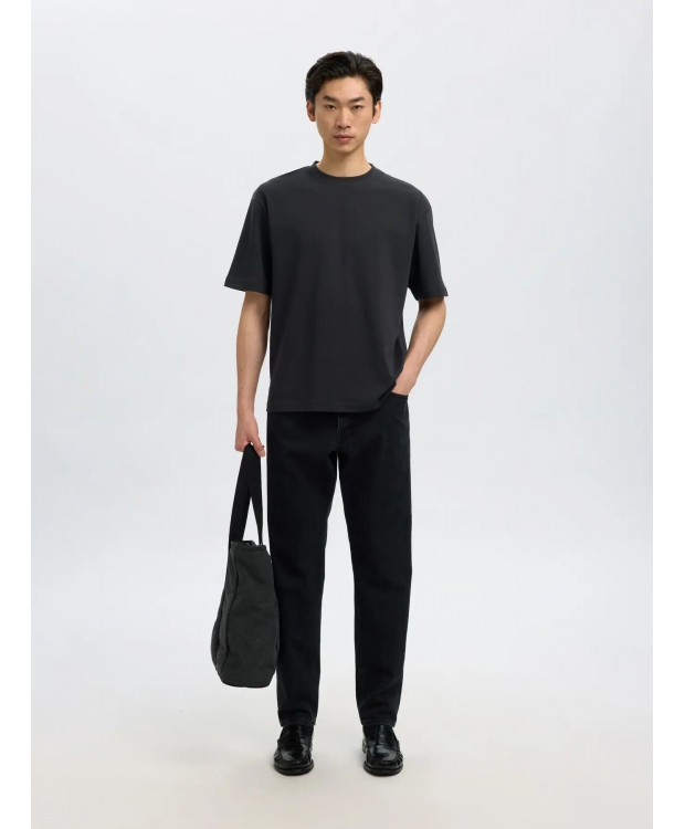 SELECTED T-shirt med rund hals i sort til herre billede 6