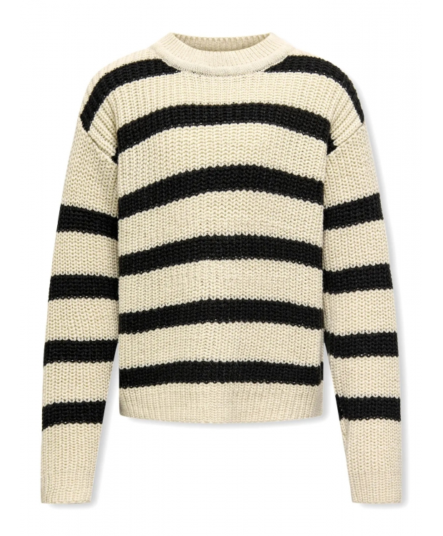 KIDS ONLY Strikpullover med striber til piger billede 1