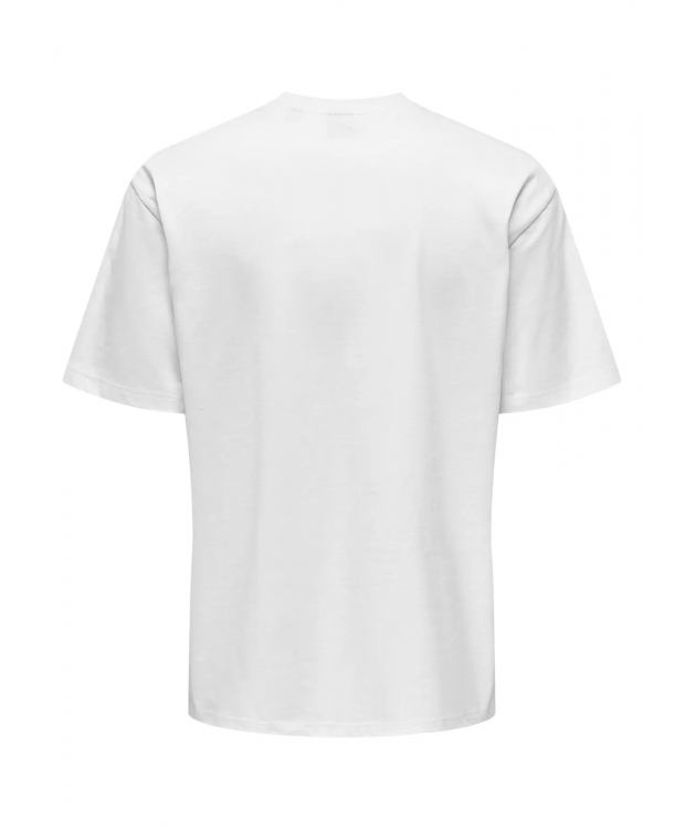 ONLY & SONS t-shirt i hvid til herre | Relaxed fit | billede 3