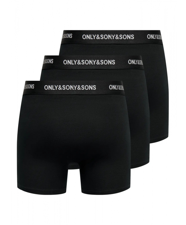 ONLY & SONS 3-pak bomuldsunderbukser i sort til herre billede 2