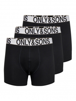 ONLY & SONS 3-pak bomuldsunderbukser i sort og hvid til herre