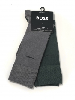 BOSS 2-pak bambusstrømper i grøn og grå til herre