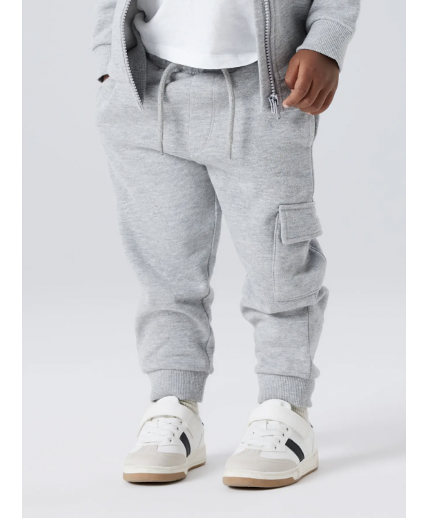 Name It cargo-sweatpants i lysegrå til drenge billede 3