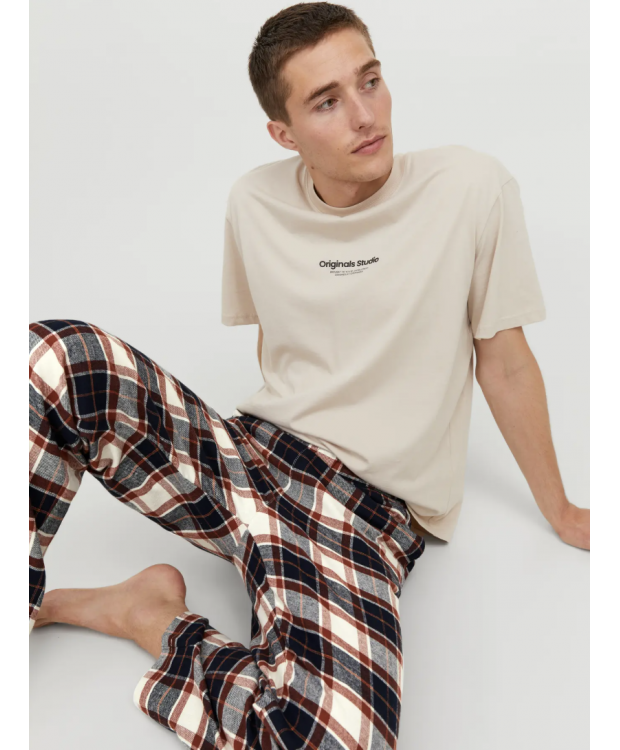 JACK & JONES Rimon vævede pyjamasbukser i rød til herre billede 8