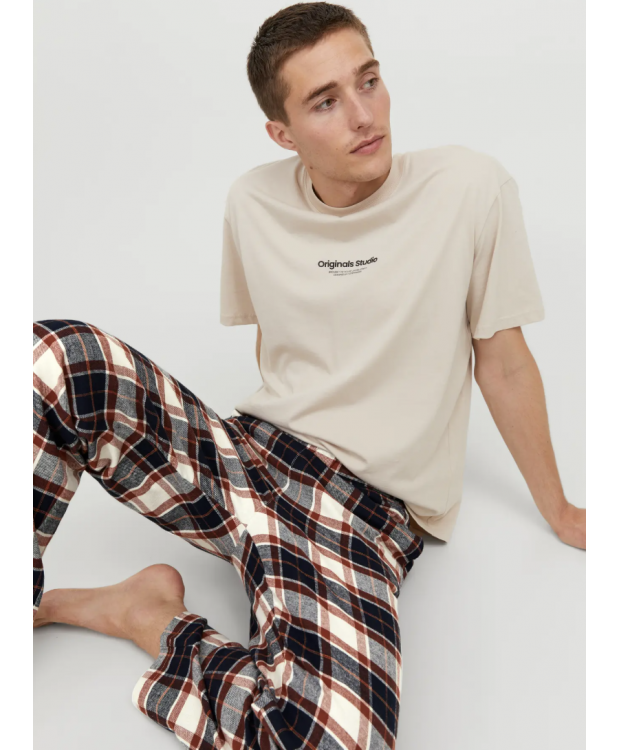 JACK & JONES Rimon vævede pyjamasbukser i rød til herre billede 9