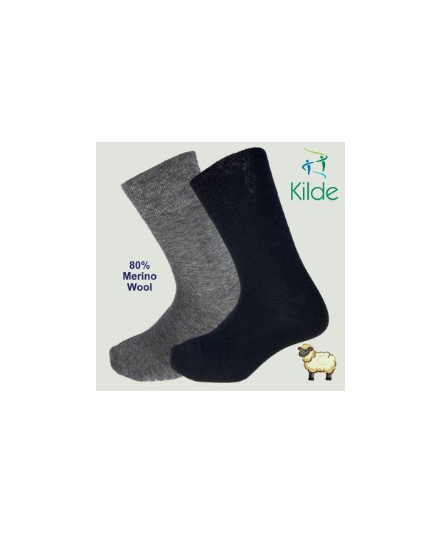 12 par Kilde Comfort & Diabetes merinouldsstrømper i sort – unisex – detaljebillede 3