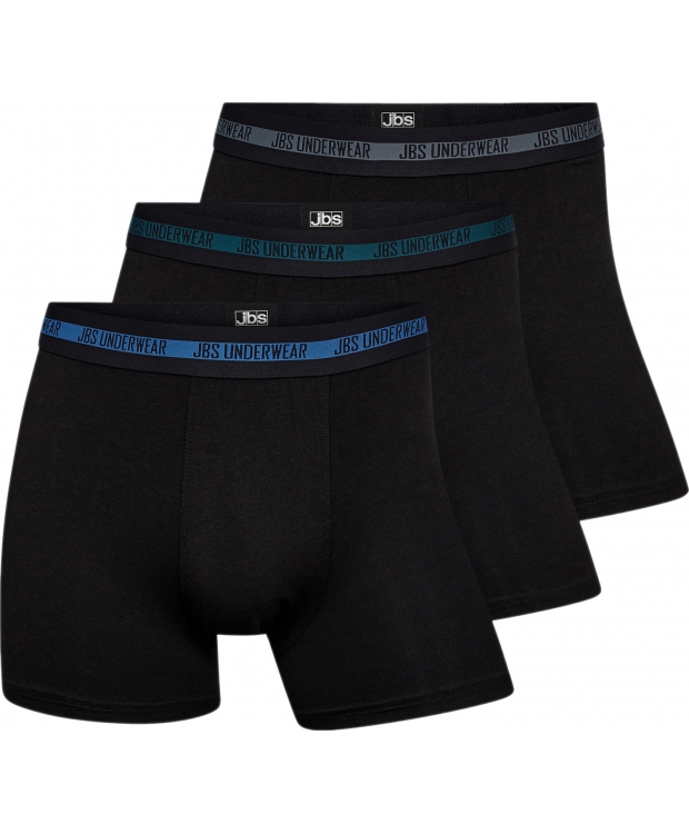 JBS 3-pak bambus boxershorts i sort med farvet linning billede 1