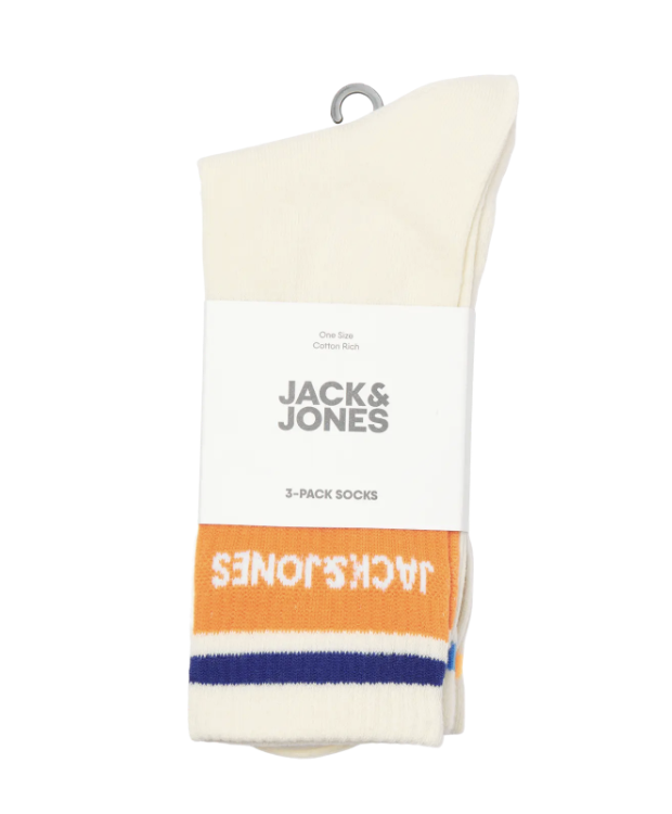 JACK & JONES Jacnice Tennis Socks 3 Pack – Buttercream billede 6