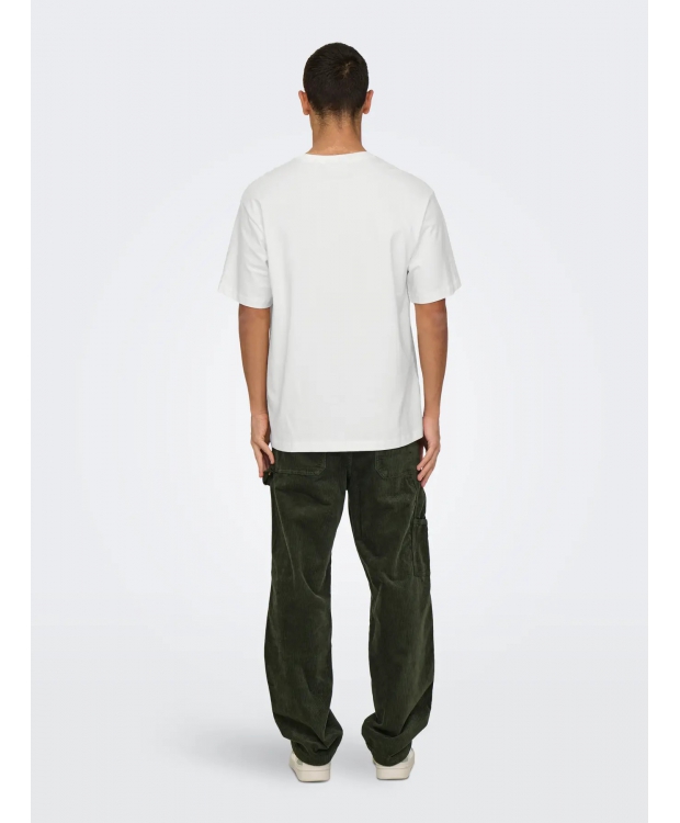 ONLY & SONS T-shirt med rund hals i Cloud Dancer til herre billede 5