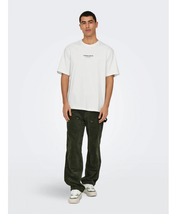 ONLY & SONS T-shirt med rund hals i Cloud Dancer til herre billede 6