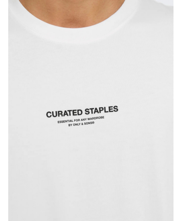 ONLY & SONS T-shirt med rund hals i Cloud Dancer til herre billede 7