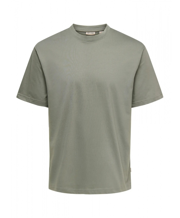 ONLY & SONS t-shirt i Castor Gray til herre | Relaxed fit billede 3