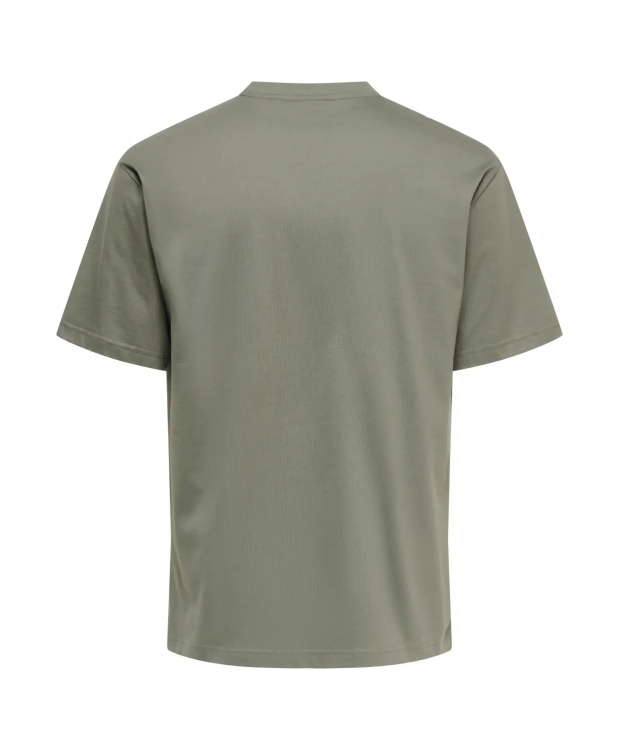 ONLY & SONS t-shirt i Castor Gray til herre | Relaxed fit billede 4