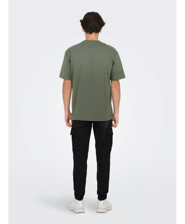 ONLY & SONS t-shirt i Castor Gray til herre | Relaxed fit billede 7