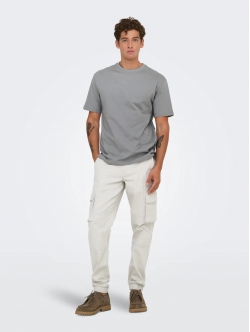 ONLY & SONS t-shirt i Ultimate Grey til herre | Relaxed fit