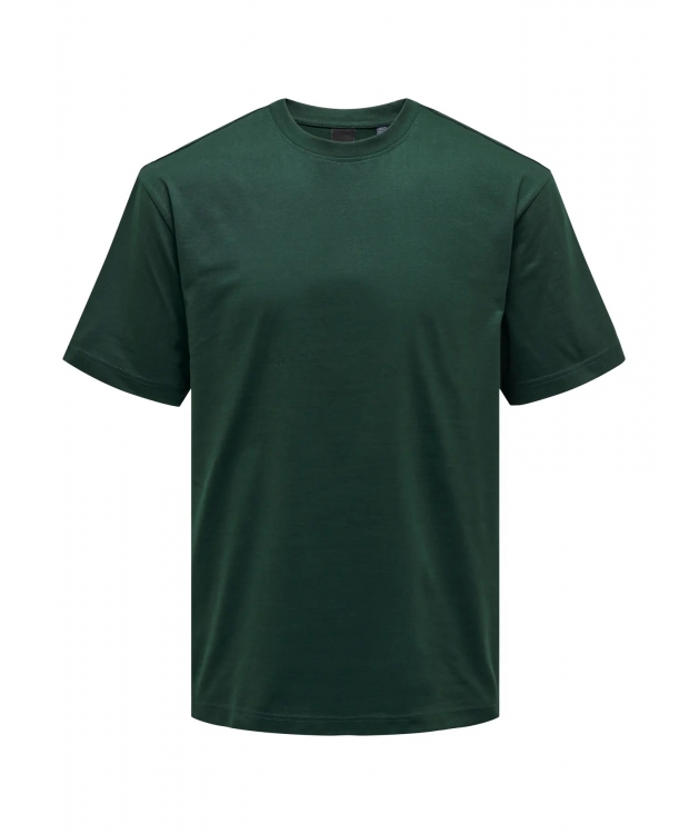 ONLY & SONS t-shirt i Darkest Spruce til herre | Relaxed fit | billede 2