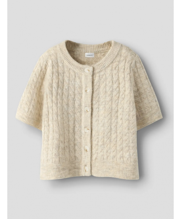 Name It strikcardigan i beige til piger billede 2