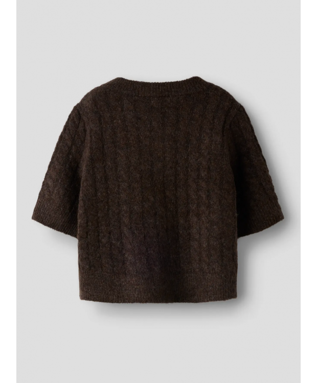 Name It strikcardigan i brun til piger billede 1
