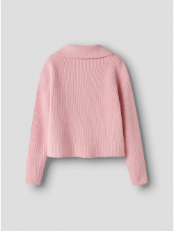 Name It langærmet strikpoloshirt i lyserød til piger