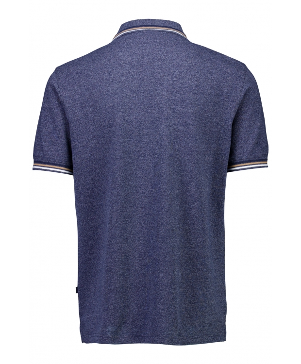 Bison regular fit-poloshirt i blå med beige striber til herre billede 4