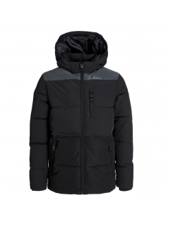 JACK & JONES MINI pufferjakke i sort til drenge