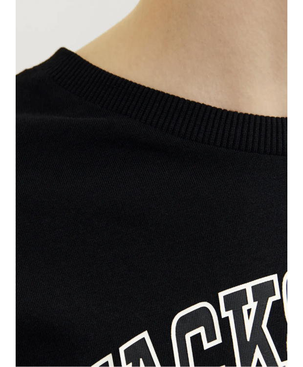 JACK & JONES MINI langærmet T-shirt i sort til drenge billede 3