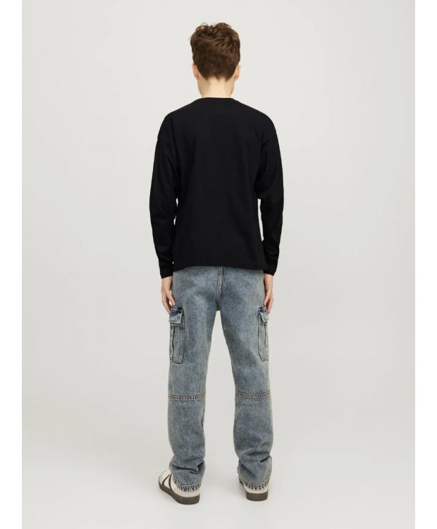 JACK & JONES MINI langærmet T-shirt i sort til drenge billede 1