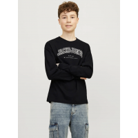 JACK & JONES MINI langærmet T-shirt i sort til drenge