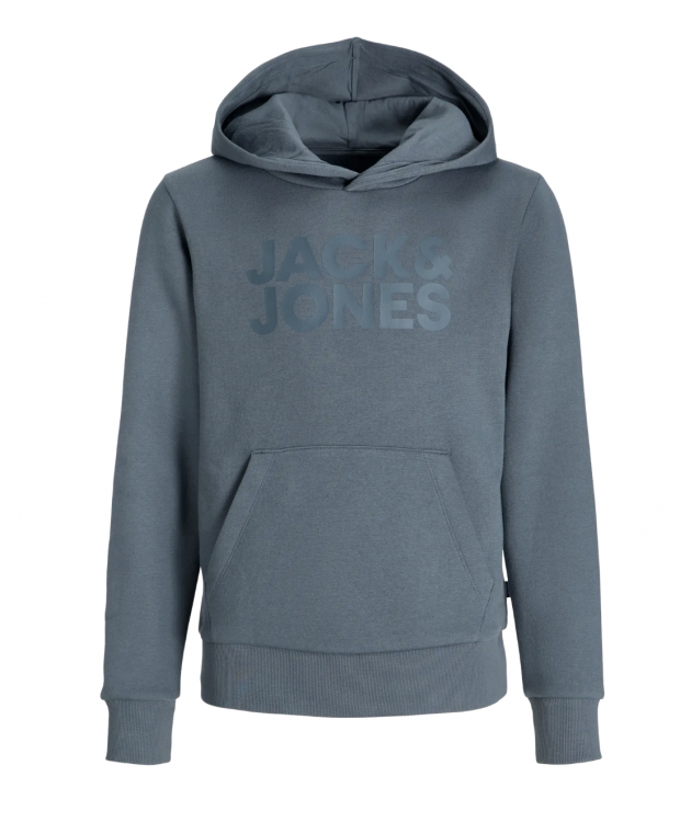 JACK & JONES MINI hoodie i grå til drenge billede 1