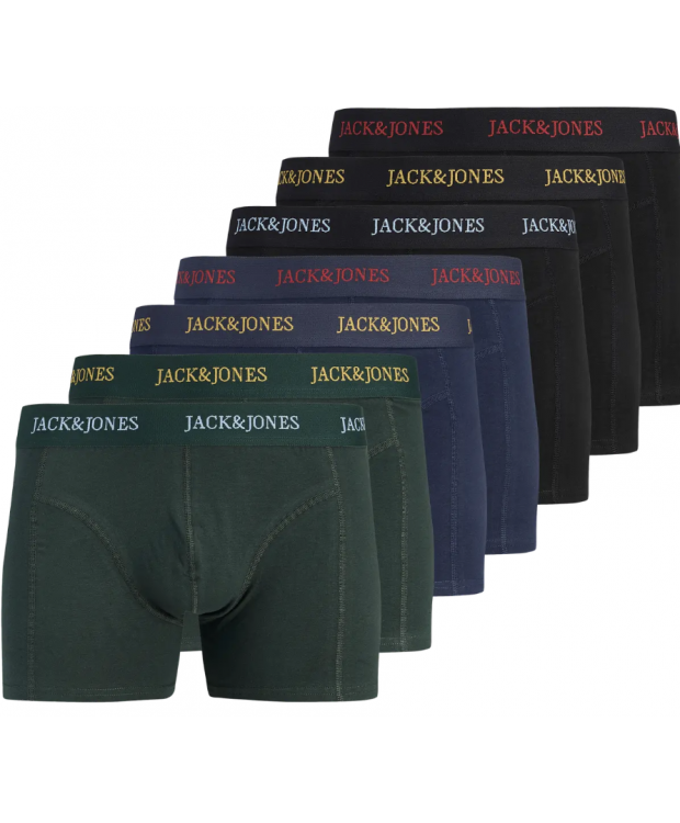 JACK & JONES 7-Pak ensfarvede trunks til drenge i økologisk bomuld billede 1