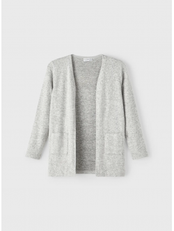 Name It strikcardigan i lysegrå til piger