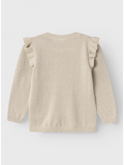 Name It strikcardigan i beige til piger
