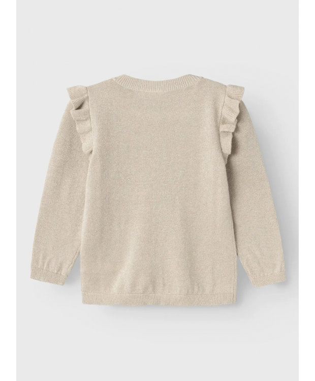 Name It strikcardigan i beige til piger billede 1